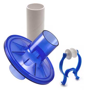 VBMax 30毫米PFT试剂盒标准过滤器，蓝色橡胶鼻夹MIR, Vitalograph, Breon, Astra，创造性生物技术，Spirometrics, Micro Direct