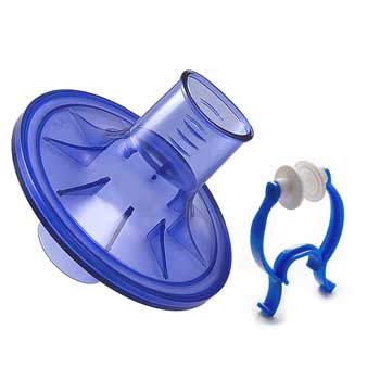 VBMax 30毫米PFT套件，s系列过滤器，蓝色橡胶鼻夹MIR, Vitalograph, Breon, Astra，创造性生物技术，Spirometrics, Micro Direct
