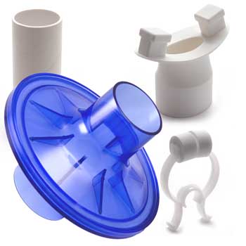 VBMax 35毫米PFT套件，标准过滤器，白色泡沫鼻夹，橡胶嘴，用于CareFusion, Vmax, SensorMedics, PDS, Gould, Spirolink