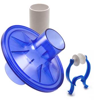 VBMax 35毫米PFT套件，标准过滤器，蓝色橡胶鼻夹，用于CareFusion, Vmax, SensorMedics, PDS, Gould, Spirolink