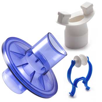VBMax 36毫米PFT套件，e系列过滤器，蓝色橡胶鼻夹，橡胶口用于MGC诊断，MedGraphics