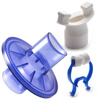 VBMax 36毫米PFT套件，e系列过滤器，蓝色泡沫鼻夹，橡胶口用于MGC诊断，MedGraphics