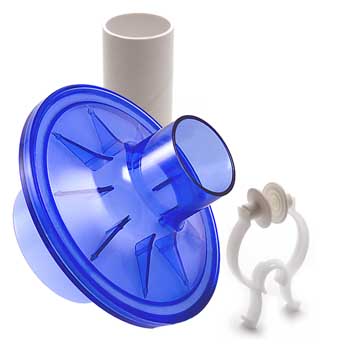 VBMax 48毫米PFT套件，标准过滤器，白色橡胶鼻夹可可spirometer