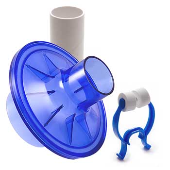 VBMax 48毫米PFT套件，标准过滤器，蓝色泡沫鼻夹可可Spirometers