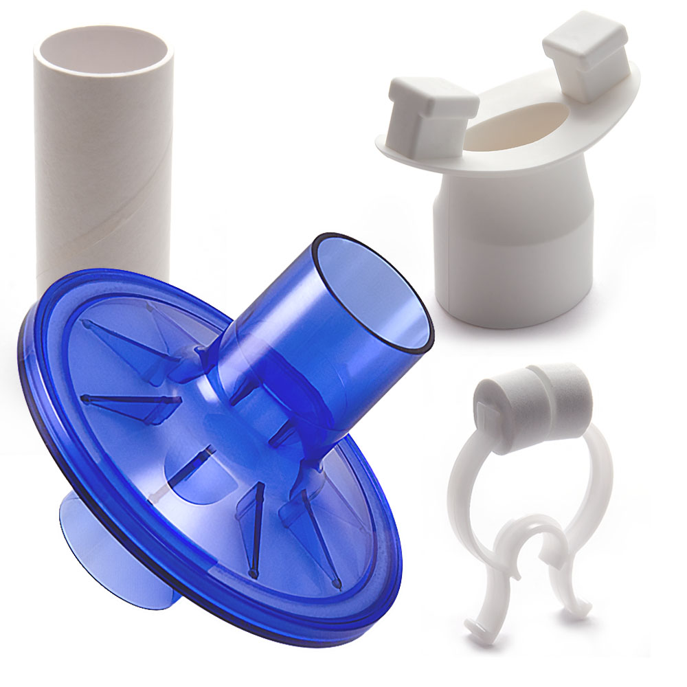 VBMax 30mm PFT套件，标准过滤器，白色泡沫鼻夹，MIR, Vitalograph, Breon, Astra, Creative BioTech, Spirometrics, Micro Direct的橡胶口器。