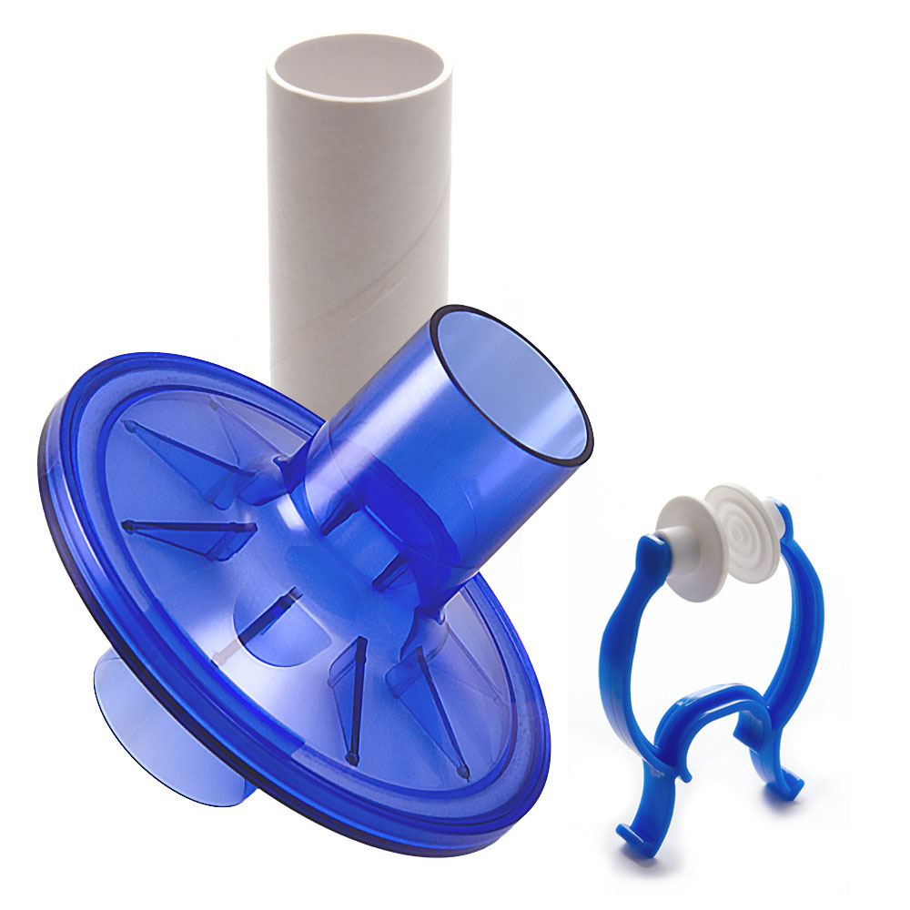 VBMax 31毫米PFT套件，标准过滤器，蓝色橡胶鼻夹，用于Cosmed