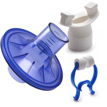 VBMAX 30毫米PFT套件带S系列过滤器，蓝色泡沫鼻夹，MIR的橡胶喉舌，Vitalograph，Breon，Astra，Creative Biotech，Spirometrics，Micro Direct